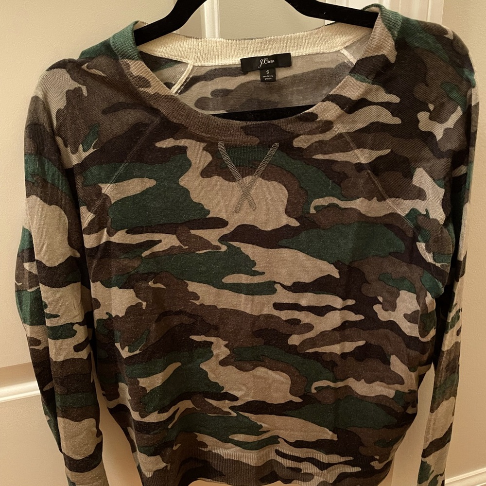 J Crew Camo print sweater size small